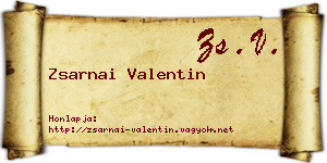 Zsarnai Valentin névjegykártya
